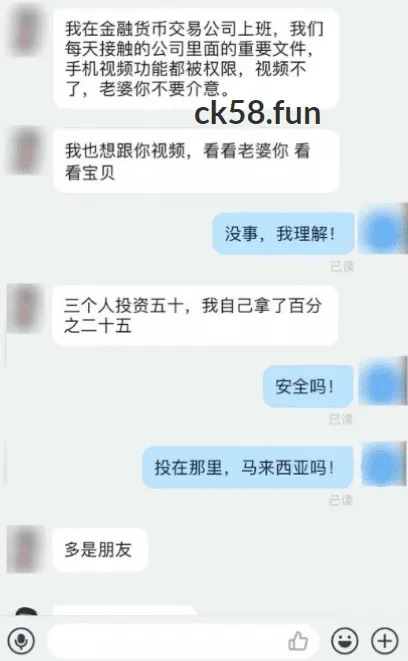殺豬盤聊天紀錄示意圖 殺豬盤聊天紀錄示意圖